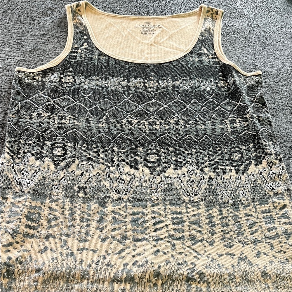 Snake and sparkles printed tank top